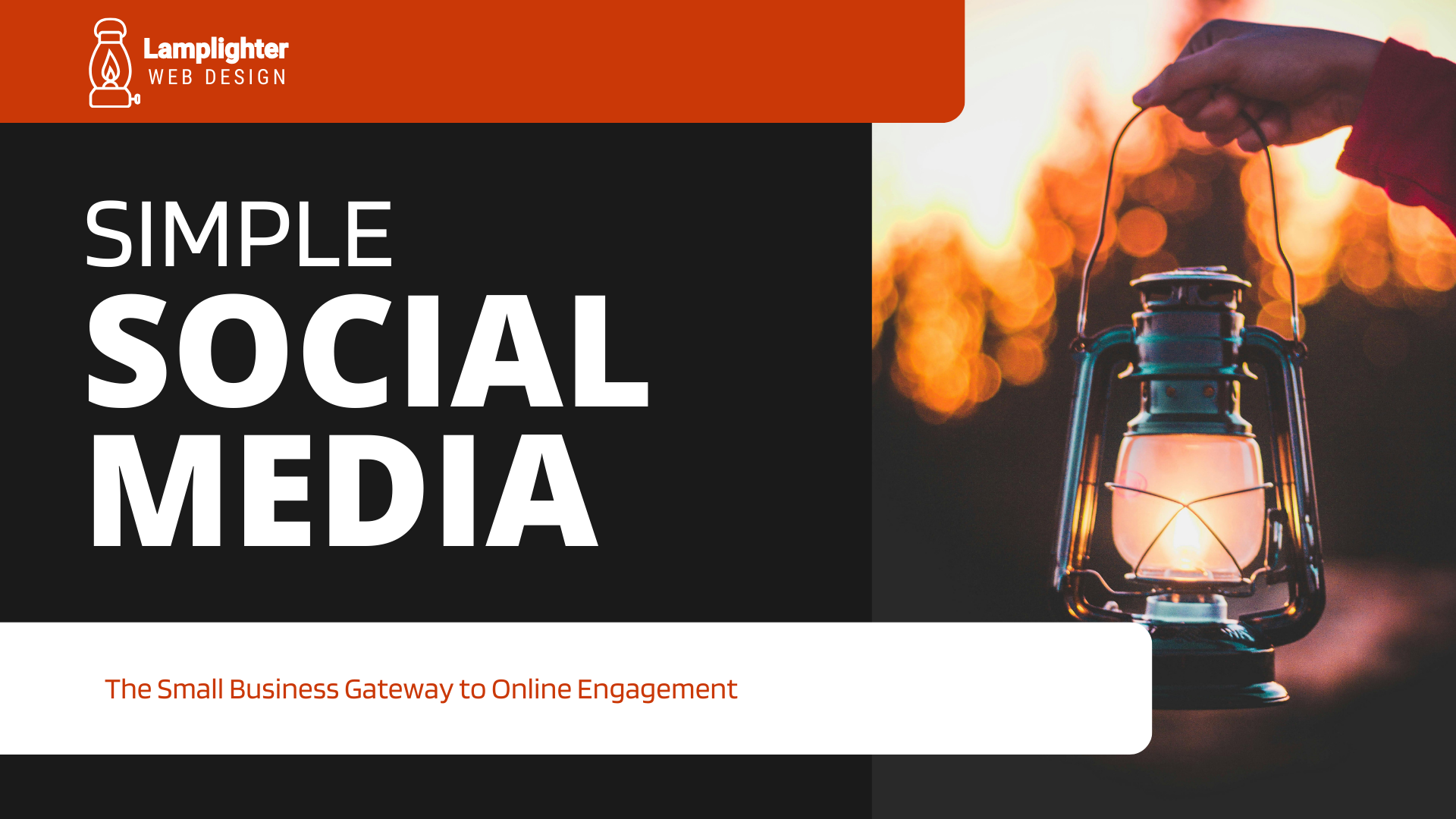 simple social media with a lantern image