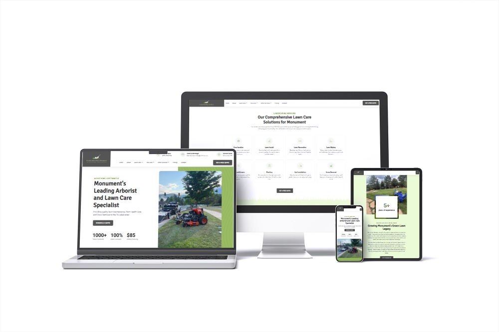 Tri Lakes Lawn Shrub & Tree Care website mockup